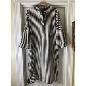 LAUREN Ralph Lauren Striped Bell-Sleeve Shirt Dress Size 14